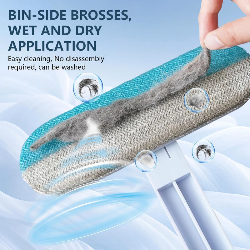 Couch Hair Removal Tool - 4-in-1 Reusable Pet Hair Remover Brush,Multifunctional Long Handle Lint Cleaner for Dogs and Cats,Gentle on Furniture,Washable