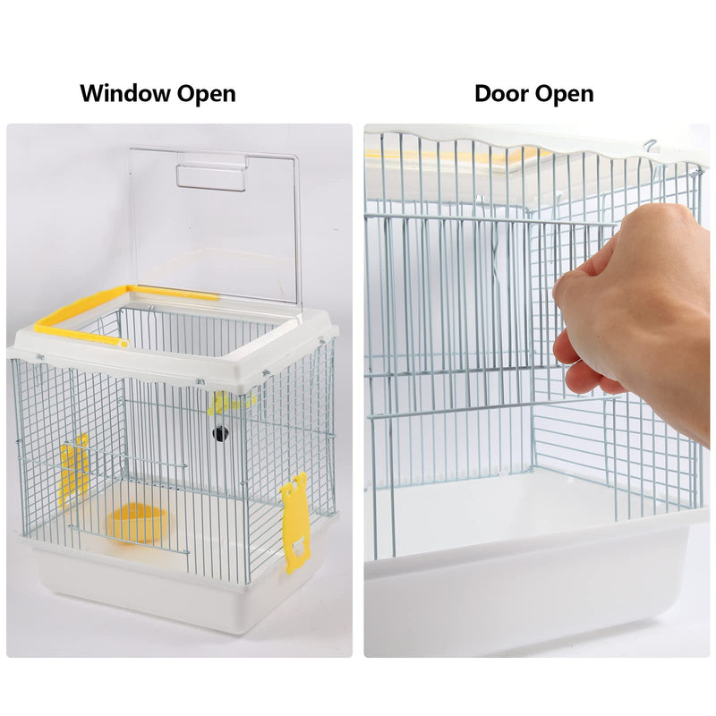 Hamster Travel Portable Carrier Cage Small Animal Carry Case with Water Bottle&foodbowl& for Dwarf Hamster,Ferrets,Hedgehog,Chinchilla,Guinea pig(White)