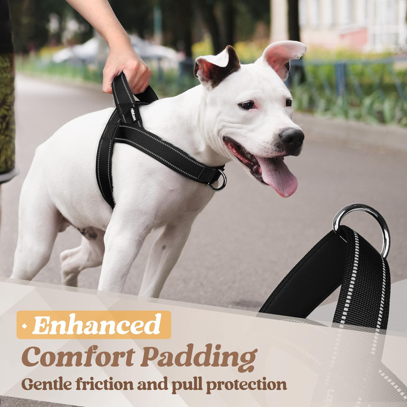 rabbitgoo Dog Harness No Pull, Quick Fit for Small Dogs with Soft Padded Handle, Chest Adjustable Reflective Pet Vest, No Choke Escape Proof for Walking Training, Black S - PawsPlanet Australia