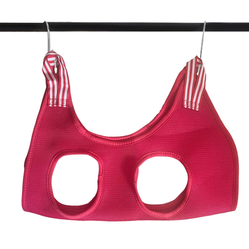 Dog grooming harness, adjustable grooming hammock aid harness | Breathable relaxation grooming aid for cats, adjustable grooming hammock for relaxation, red, medium