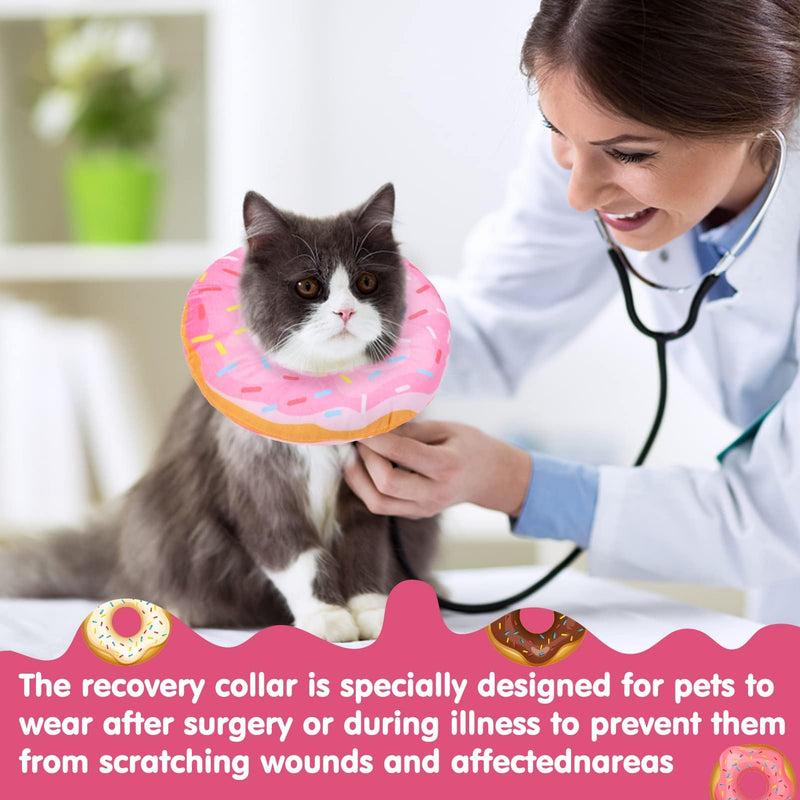 BINGPET Cat Cone Collar Soft,Donut Cat Small Dog Recovery Collar,Wound Healing Protective Cone Surgery Elizabethan Collars,Adjustable Protective Pet Cat Cones After Surgery for Kittens &Small Pets Light Pink Small(Neck:5"-8.6") - PawsPlanet Australia