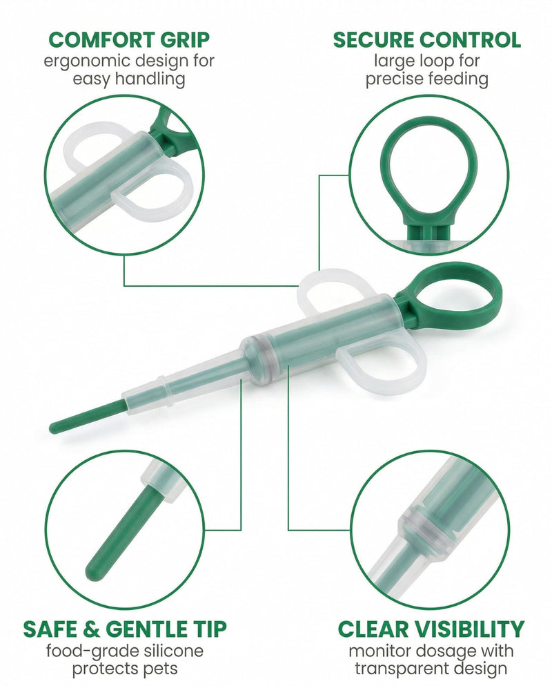 3 Pieces Tablet Dispenser for Cats, Medication Feeder Pet Pusher Shooter Pill Feeder Pet Medication Syringe Dogs Pet Feeders for Cats Dogs Small Animals (Green)