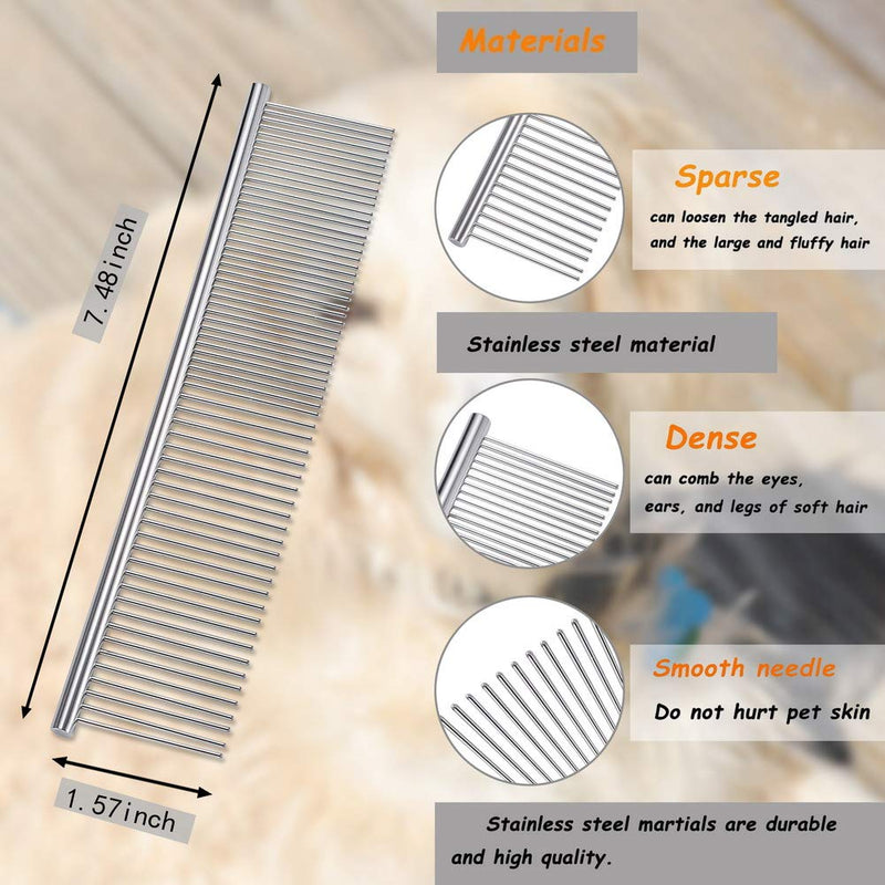 Cat Comb, Cat Grooming Supplies Laiannwell Pet Hair Removal Massaging Comb, Removing Matted Fur for Cat/Dog/Bunny, Perfect for Long and Short Hair Knots & Tangles - PawsPlanet Australia