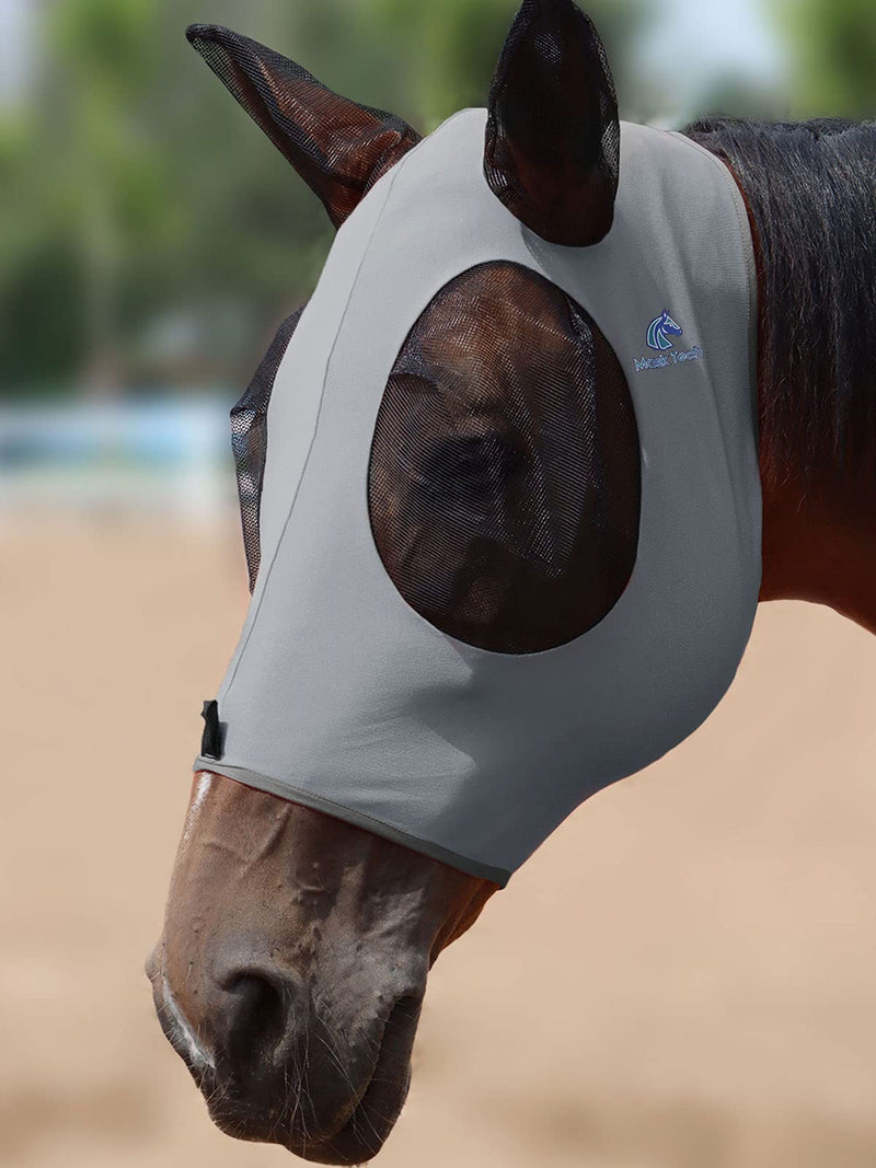 Mask Tech 5 Pieces Horse Fly Masks with Ears, Stretchy Elastic Mesh Fly Masks, 3D Eye Clearance, UV Protection-Large,Combo 23 Large Combo 23