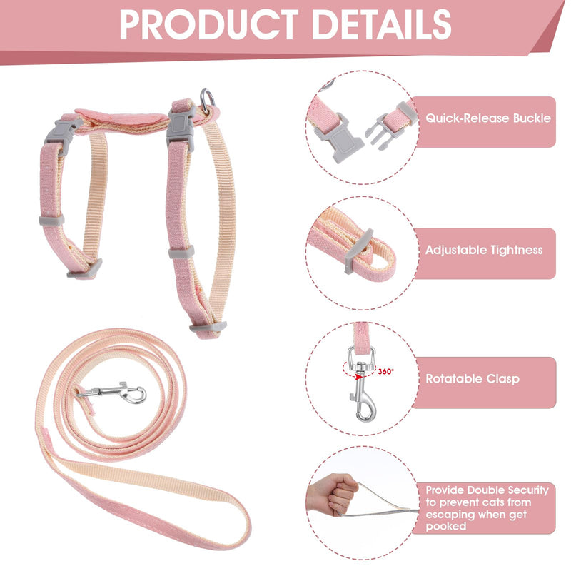 TIESOME Cat Harness and Leash Set, Adjustable Gradient Kitten Harness Escape Proof Harness with Leash for Kitty Outdoor Walking (Rabbit) Rabbit
