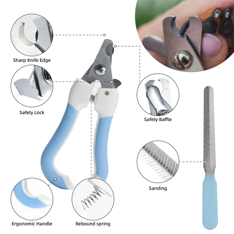 6Pcs Silicone Pet Grooming Set: Bath Massage Dispenser Brush, Finger Toothbrush, Nail Clippers and File for Dogs and Cats - PawsPlanet Australia