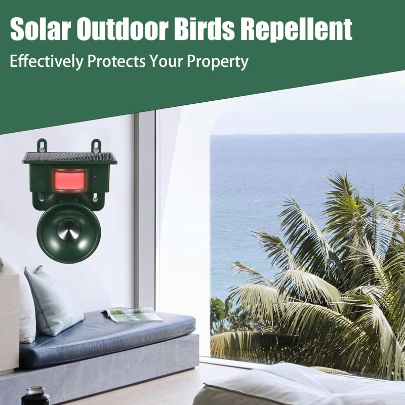 2026 New Solar Ultrasonic Bird Repellent Devices IP65 Bird Repeller Outdoor Motion Activated Bird Deterrents for Outside Pigeon Repellent Woodpecker Goose Deterrent for Rooftops Porch Patio Balconies 1 - PawsPlanet Australia