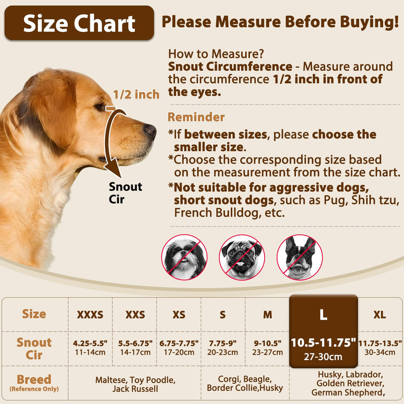 Crazy Felix Nylon Dog Muzzle for Small Medium Large Dogs Poodle Labrador Golden Retriever Doberman, Air Mesh Breathable and Drinkable Pet Muzzle for Anti-Biting Chewing Scavenging(Black,L) Black L - PawsPlanet Australia