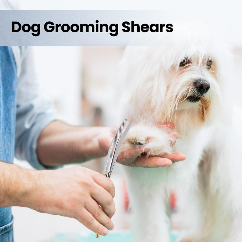 Curved Thinning Shears for Dog Grooming Scissors 7.5 inch VG10 Professional Pet Grooming Blender Scissors Curved Dog Grooming Shears for Medium and Large Curved Thinning - PawsPlanet Australia
