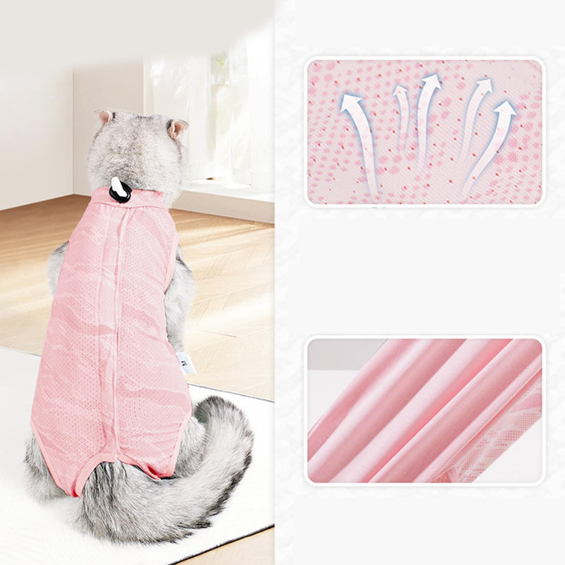 Cat recovery suit, breathable kitten bodysuit for post-surgery and spa care, anti-lick abdominal wound, protective suit for the prevention of skin diseases DS