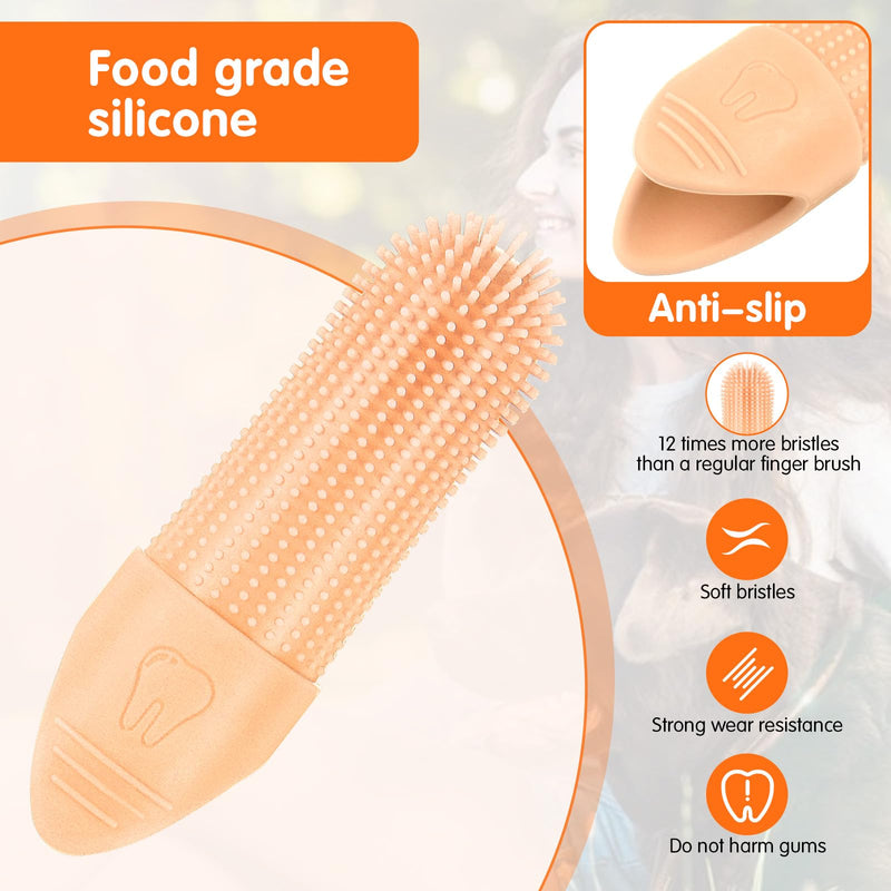 4Pcs Dog Toothbrush, Dog Toothbrush Finger for Cats and Dogs, 360° Cleaning Finger Toothbrush for Dogs, Food Grade Silicone Dog Finger Toothbrush Fits Most Fingers - PawsPlanet Australia