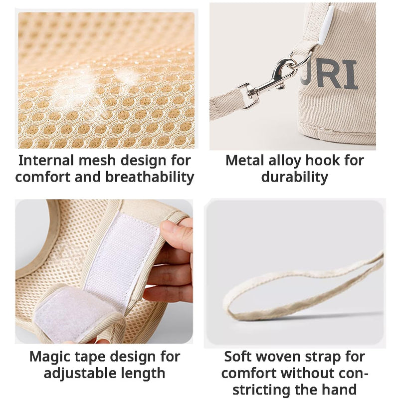 Rabbit Harness Leash Set Escape Proof Walking Gear Adjustable Reflective Letter Print Pet Vest for Bunny Dog Kitten Cat Ferret Small Animals (Medium,Khaki) Medium Khaki - PawsPlanet Australia