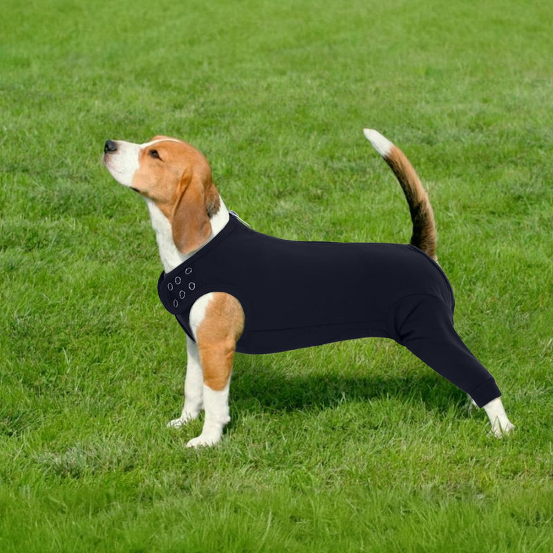 PUMYPOREITY Dog Surgery Recovery Suit with Legs, Leg Cover Dog Shirt Buster Body Sleeves Back Legs Elbow Callus Protector Chest Protector Anti Licking Protection Sleeve(Black, 2XL) Black