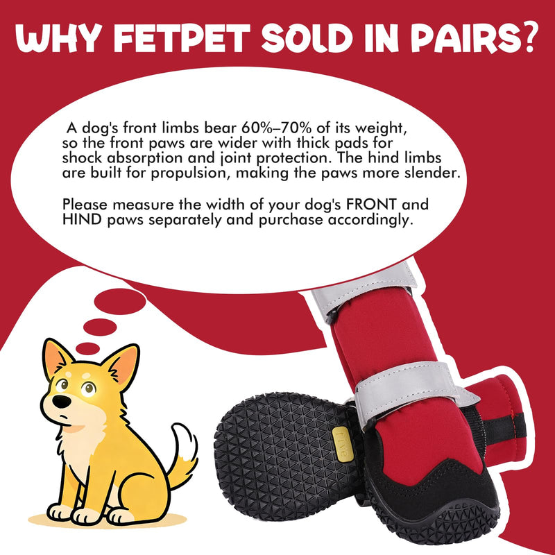 Dog Boots, Waterproof Dog Shoes for Winter, Non Slip Breathable Dogs Booties for Medium and Large Dogs, 2PCS Outdoor Doggie Boots & Paw Protectors 5#(2 boots)