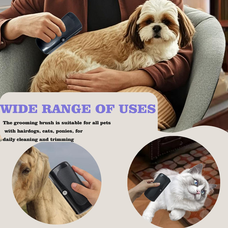 Metal Comb - Short Hair Dog Grooming Tool for Cats， Dogs & Horses, Stainless Steel Hair Removal Brush for Shedding Control & Skin Massage - PawsPlanet Australia