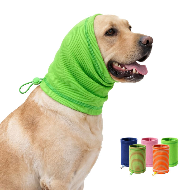 Dog Calming Hoodie, Noise Reduction Ear Cover for Anxiety Relief, Adjustable Soft Warm Pet Headband for Fireworks, Thunder, Grooming, Bathing (Green, Small) Green Small(Small)