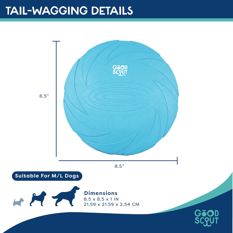 Good Scout Frisbee Dog Fetch Toy, Indoor and Outdoor Rubber Dog Toy for Medium and Large Dogs - PawsPlanet Australia
