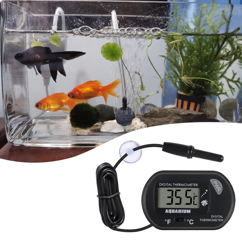 2Pack Digital Aquarium Thermometer Fish Tank Thermometer, Water Thermometer with Large LCD Display, Reptile Thermometer for Vehicle Reptile Terrarium Fish Tank Refrigerator. 2 - PawsPlanet Australia