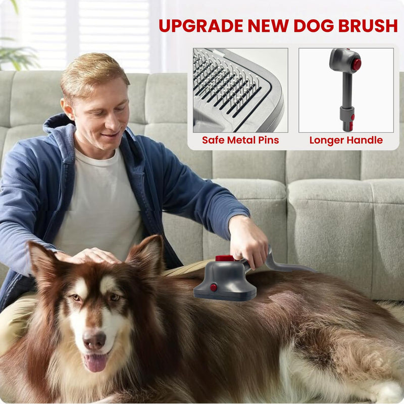 Dog Brush Vacuum Attachment for Miele Classic C1 C2 C3, Shark NV350 NV500 NV501 HV300 HV371 HV372 & Small Shop Vacs (1-1/4'' Vacuum Hose) - Pet Grooming/Removal Attachment for Dogs Cats - PawsPlanet Australia