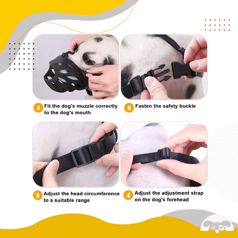 PetnBeyond Silicone Basket Dog Muzzle - for Small, Medium, and Large Dogs - Soft Cage Muzzle to Prevent Biting, Chewing, and Barking - for Grooming, Training - Breathable Humane (Large) - PawsPlanet Australia