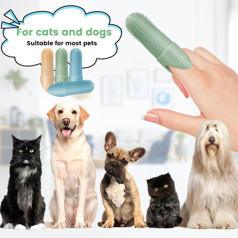 Pack of 6 Finger Cots Dog Dental Care, Cat Toothbrush, 360° Cleaning, Food Grade Silicone Dog Toothbrush, Dog Dental Care, Prevents Tartar & Inflammation, Teeth Cleaning
