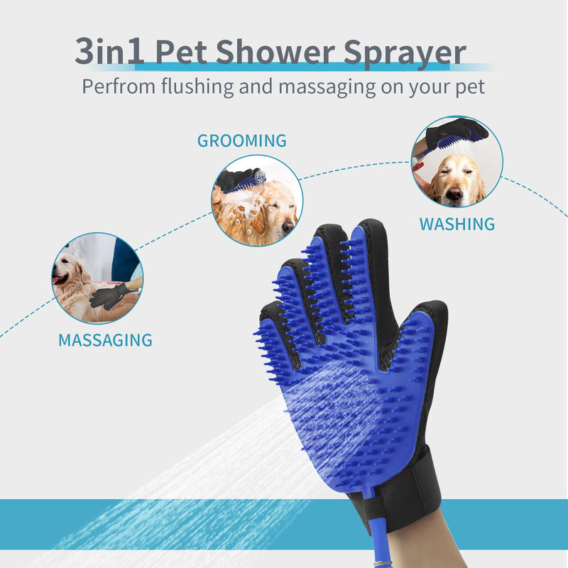 All-in-One Dog Grooming Bath Tool: Shower Scrubber, Dog Washing Gloves, Perfect for Cat and Dog Grooming, Pet Store Essential, Brush Glove & Hose Sprayer by Busteelight - PawsPlanet Australia