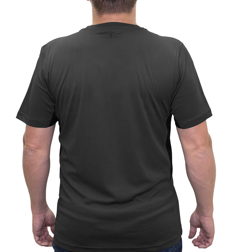 Barber Strong The Barber Tech Tee, Men's Grey, Hair Repellent, Ultra Lightweight T-Shirt with Breathable Vented Side Panels, Moisture-Wicking 4-Way Stretch Fabric, Size 3XL, Great for Pet Grooming Small - PawsPlanet Australia