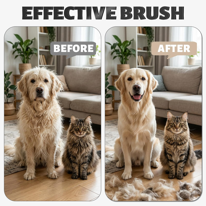 Dematting & Deshedding Comb for Dogs,Cats - Professional Grooming Brushes Undercoat Rake-Reduce Shedding and Remove Knots,Mats and Loose Undercoat