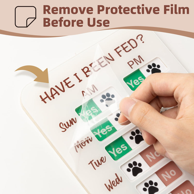 Dog Feeding Reminder, Dog Fed Sign Tracker -Daily Am/Pm Chart Slider Sign for Pet Fed and Pill Reminder, Easy to Use On Fridge Or Wall with Adhesive and Magnet,Pet Supplies Pattern White - PawsPlanet Australia