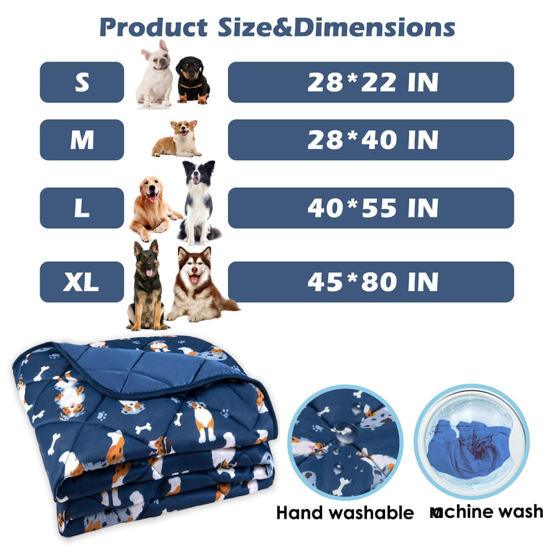 Dog Cooling Mat, Premium Lightweight Pet Cooling Blanket Bed Cover for Dogs, Cat, Puppies | Ice Silk Cool Pad for Dogs Furniture Protector | Machine Washable Pet Blanket, 40''x55'' Large Blue - PawsPlanet Australia