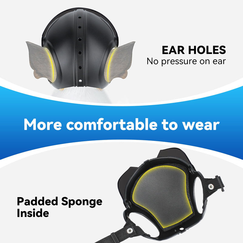 LESYPET Dog Helmet Small Breed, Dog Motorcycle Helmet Drop-Down Silver Visor for Outdoor Motorcycling Windproof Pet Hat with Ear Hole No Rivet - PawsPlanet Australia