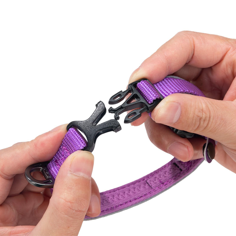 EXCELLENT ELITE SPANKER Classic Nylon Dog Collar Breathable Pet Collar with Buckle Adjustable for Small Dogs Cats Green Red Purple (Purple) Puppy Collar