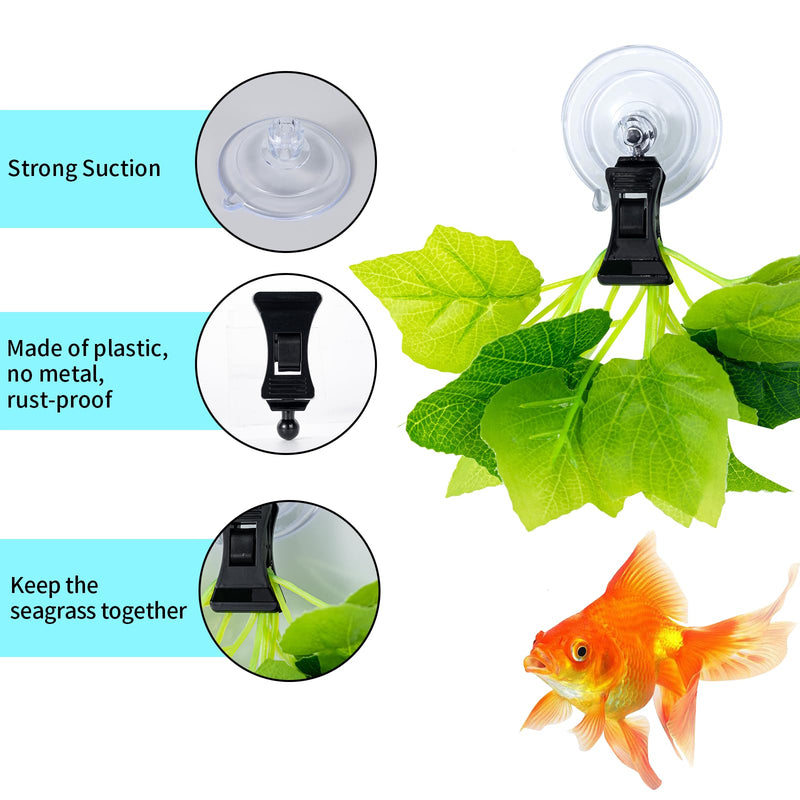 SLSON Fishes Veggie Seaweed Plant Suction Cup Clip Feeding Tool Feed Holder Aquarium Accessories for Fish Tank Fish Feeder Clips (6Pack Black) 6Pack Black