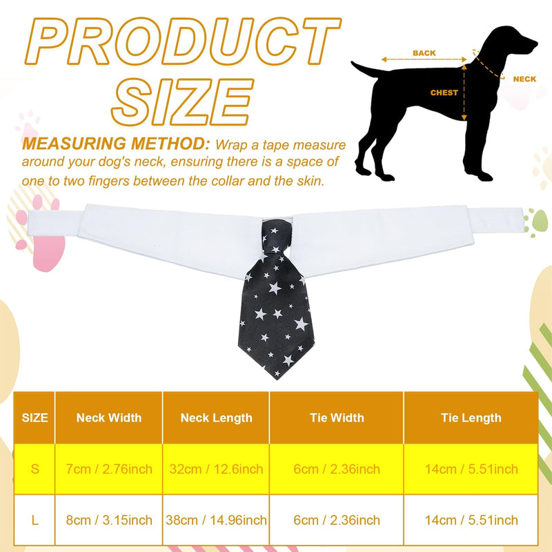 QUARKZMAN Cat Dog Tie with Collar Cute Tuxedo Bow Tie with Handmade Adjustable White Collar Formal Pet Cat Tie (Black S) Suitable