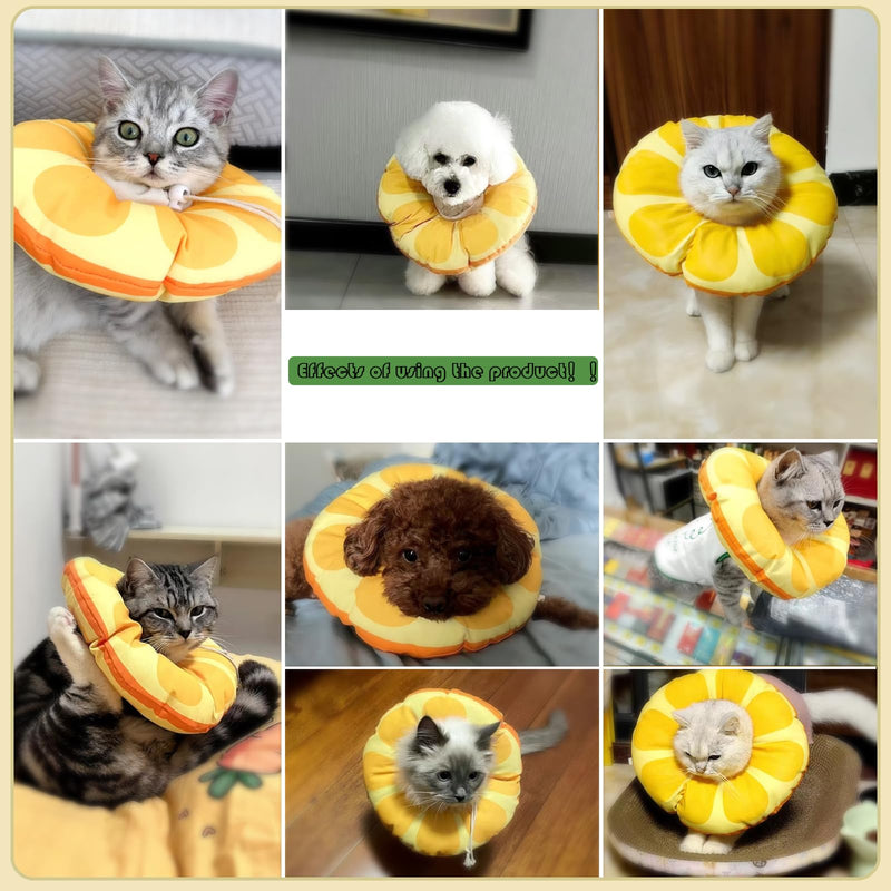 Cat Recovery Soft Collar.Waterproof Soft Recovery Cone Collar. Anti-bite and Anti-Lick Wound Healing Safe Adjustable Elizabethan Collar.(S) S Yellow - PawsPlanet Australia