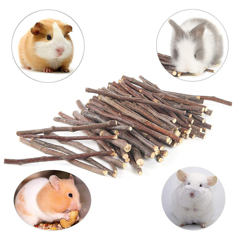 250g Apple Sticks Small Animals Molar Wood Treats Toys for Rabbits Chinchillas Guinea Pig Hamster Gerbil Parrot Bunny and Small Animals Chew Stick Toys Treats 250g