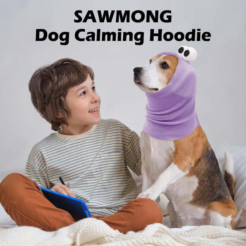 SAWMONG Dog Ear Muffs, Purple, Medium, Noise Reducing, Soft and Breathable Fabric, Dog Ear Protector