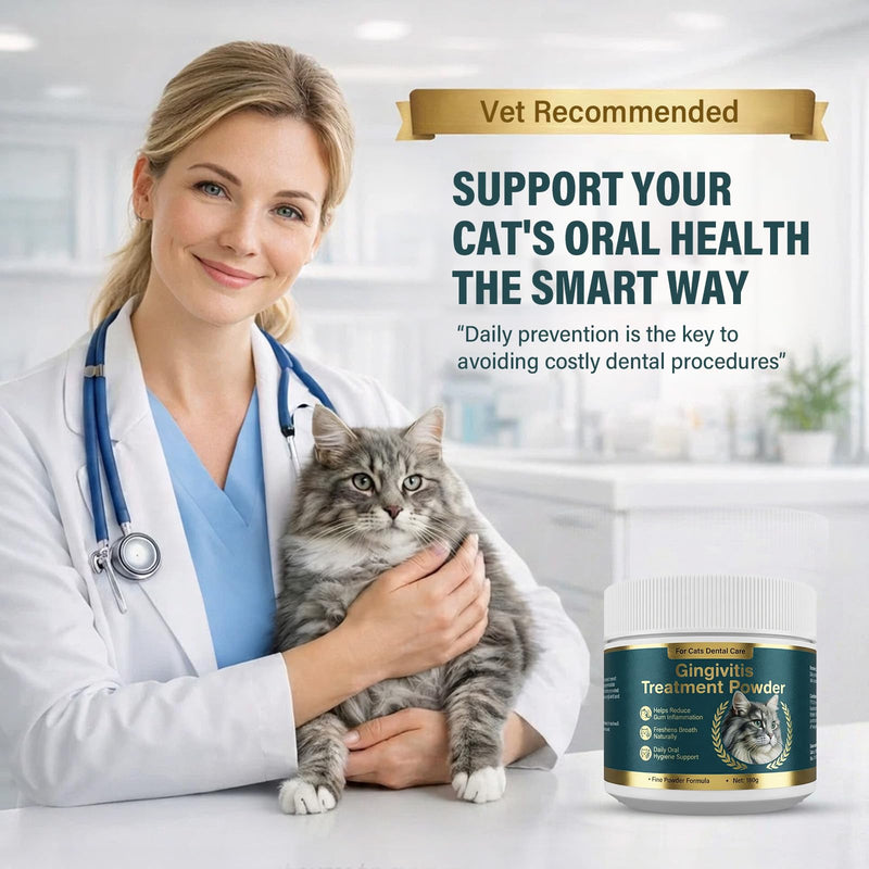 Topicy Plaque Off Powder for Cats, Dental Care Powder with Natural Extracts, Helps Reduce Plaque & Tartar, Supports Gum Health, Tasty Powder for Fresh Breath, 180g 6 oz (180g) - PawsPlanet Australia