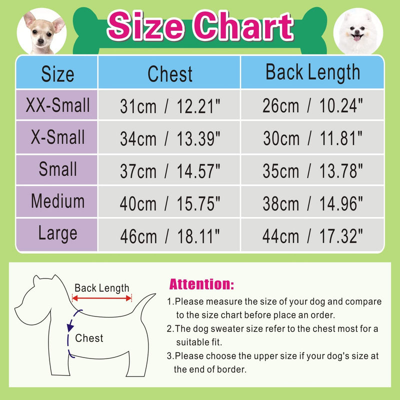 CHBORCHICEN Small Dog Sweaters Knitted Pet Cat Sweater Warm Dog Sweatshirt Dog Winter Clothes Kitten Puppy Sweater (Medium,Pink) Medium Pink