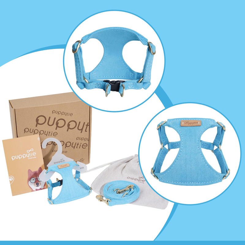 Puppytie No Pull Dog Harness with Multifunction Dog Leash,Soft Adjustable No Choke Escape Proof Pet Harness Vest for Medium Dogs or Large Dogs,Ocean Blue,M Ocean Blue M(16.5-31lb） - PawsPlanet Australia