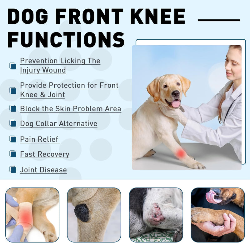 ROZKITCH Dog Surgery Recovery Sleeve Front Legs, Pet Anti Licking Wound Elbow Brace Elbow Protector, Dog Recovery Suit Cone Collar Alternative for Joint Care ACL CCL Arthritis Sprain Black 2XL 2XL(Chest Girth:29.9"-37") - PawsPlanet Australia