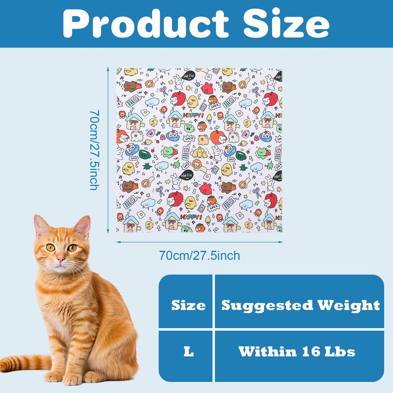 Cat Wrap for Cutting Nails, Self-Adherent 27.6" Large Cat Grooming Wrap Anti-Scratch, Anti-Bite Grooming Swaddle Calm Cozy Restraint Cloth for Nail Trimming (L, Within 16lbs) - PawsPlanet Australia