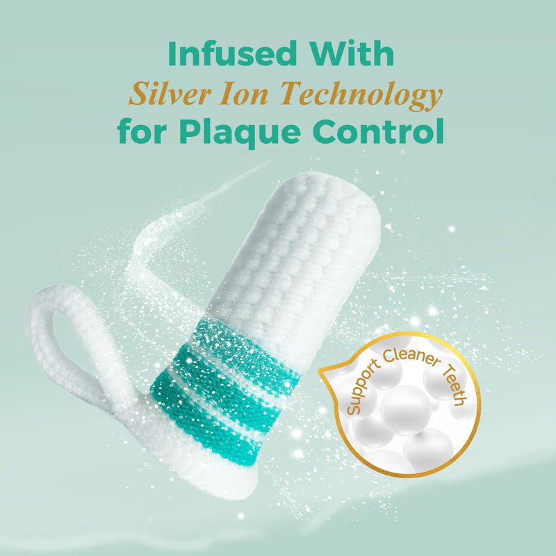 2X Pet Finger Toothbrush - Anti-Plaque - Silver Ion Protection - Soft Dog & Cat Toothbrush for Plaque Removal - Freshens Breath - Prevents Tartar - Dog & Cat Dental Care & Hygiene - Reusable Premium