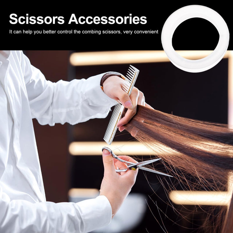 Balacoo 8 Pcs Silicone Scissors Finger Rings, Dog Grooming Shear Finger Ring Thumb Inserts Grips, Soft Pet Grooming Scissors Accessories for Dog Hair Cutting (White) - PawsPlanet Australia