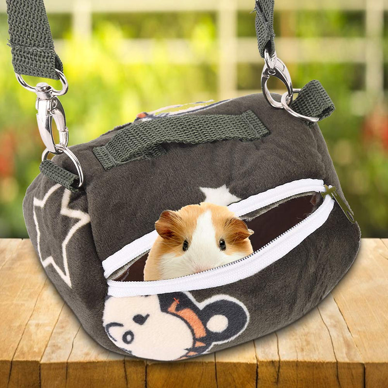 Pet Hamster Carrier, Blackish Green Flannelette Hamster Squirrel Travel Bags Portable Breathable Small Animal Carrier Outgoing Sleeping Bag for Squirrel Hedgehog Guinea Pig(S) S - PawsPlanet Australia