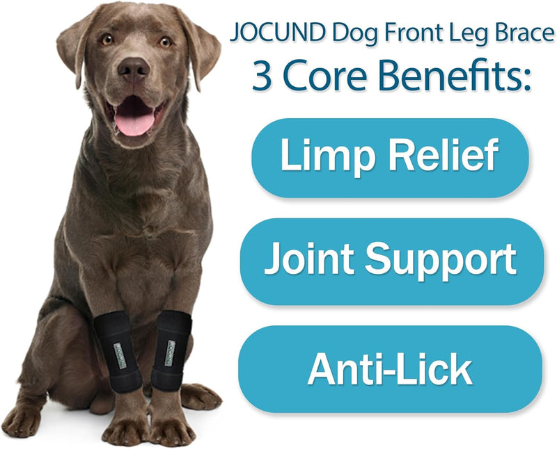 MUKVIK Dog Front Leg Brace, 1 Pair Dog Canine Front Leg Compression Brace Wrap with Metal Strips, Protects Wounds, Brace Heals, Prevents Injuries and Sprains, Helps Arthritis (L/XL) L/XL(1 Pair) - PawsPlanet Australia