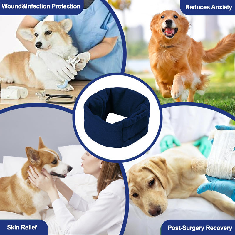Dog Ear Cover,Dog Snood Ear Muffs Noise Protection,Ear Wraps Protectors Headband for Anxiety Relief,Calming Hoodie for Pet Neck and Ears Warmer,Soothing Head Cover Blue M