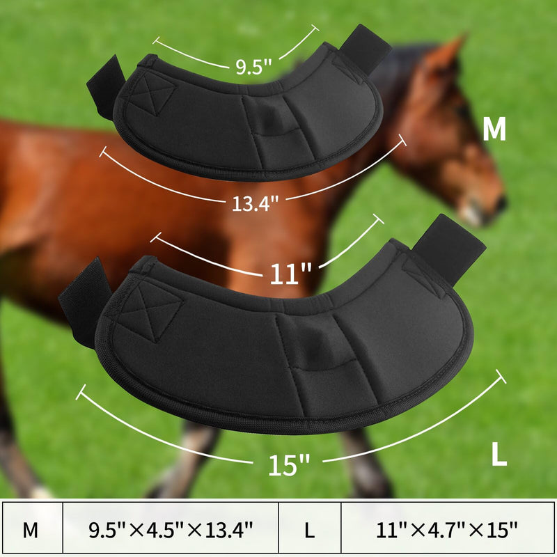 2 Pcs Horse Boots and Horse Leg Protectors, Horse Protection Training Equipment Packages and Accessories Black black -M