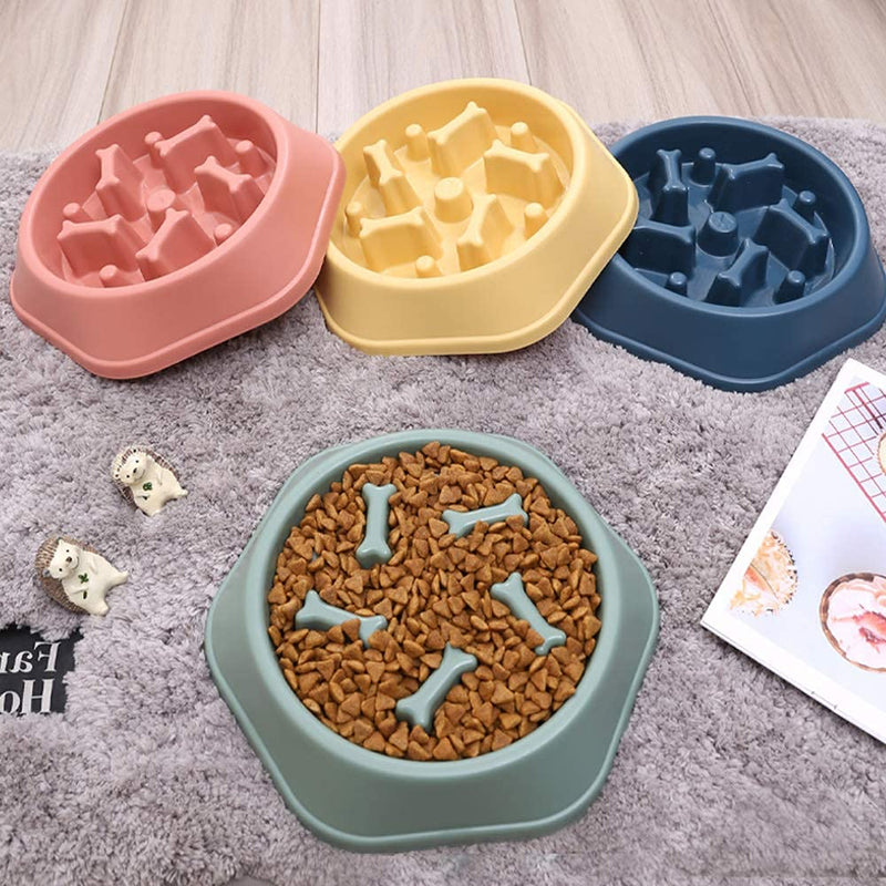 CAISHOW Slow Feeder Dog Bowl Anti Gulping Healthy Eating Interactive Bloat Stop Fun Alternative Non Slip Dog Slow Food Feeding Pet Bowl Slow Eating Healthy Design for Small Medium Size Dogs B.Blue - PawsPlanet Australia