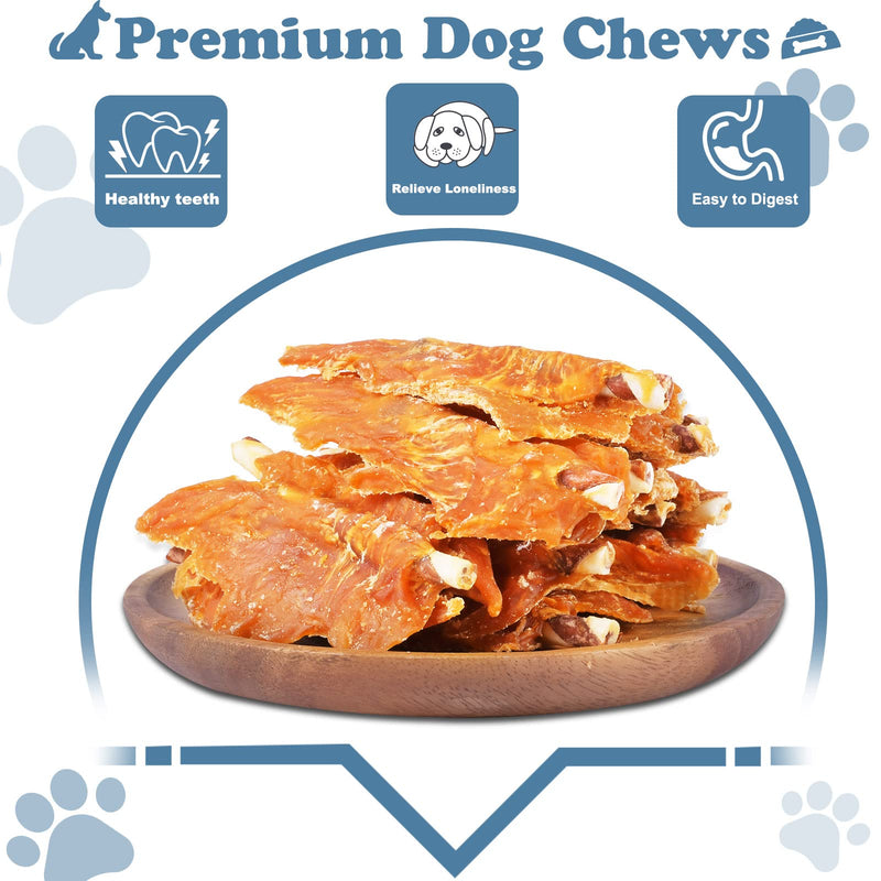 Chicken Jerky with Twist Rawhide Sticks for Dogs, 32 oz - High Protein Real Chicken Breast Dog Chews - Long Lasting Dental Care Treats for Puppies, Small and Medium Breeds, 4-4.5 Inch Chicken Jerky with Twist Rawhide Sticks 2 Pound (Pack of 1)